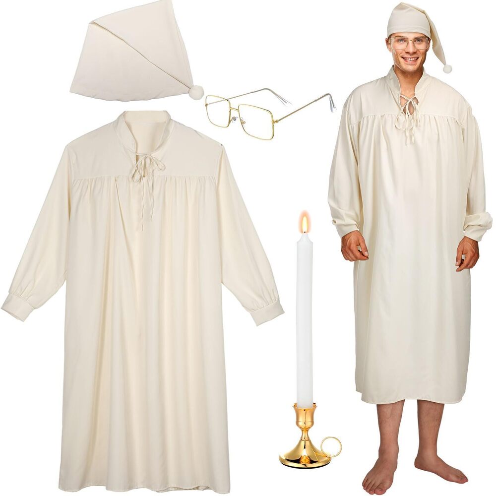 8474 5 Pcs Funny Pajama Set Includes 's Nightgown Sleeping Cap Glasses